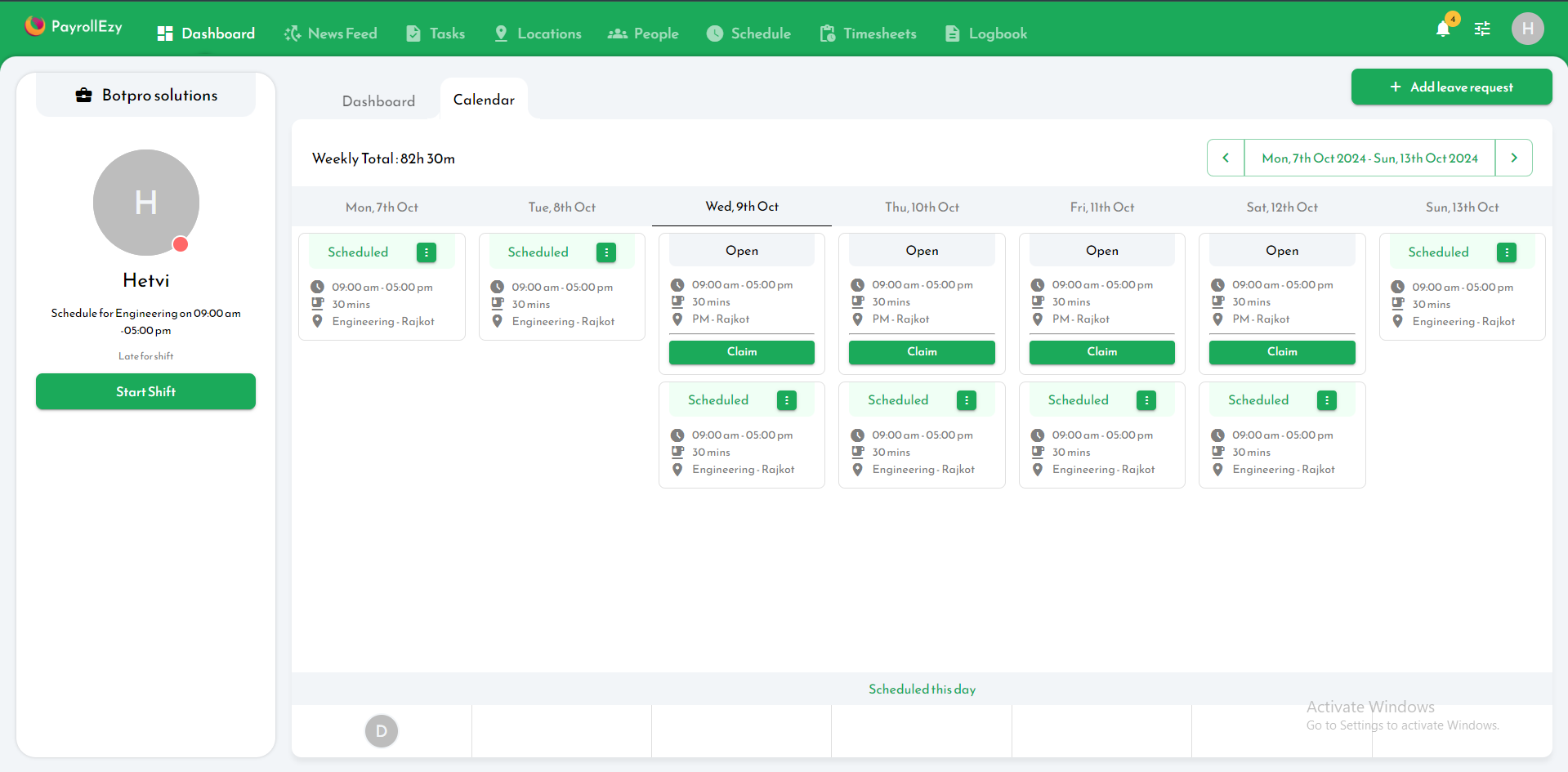 PayrollEzy - Timesheet Dashboard